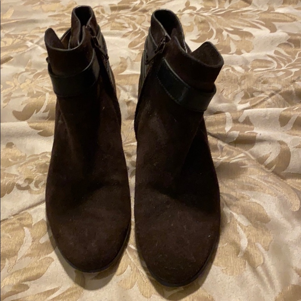 Coach Dark Brown Suede Booties